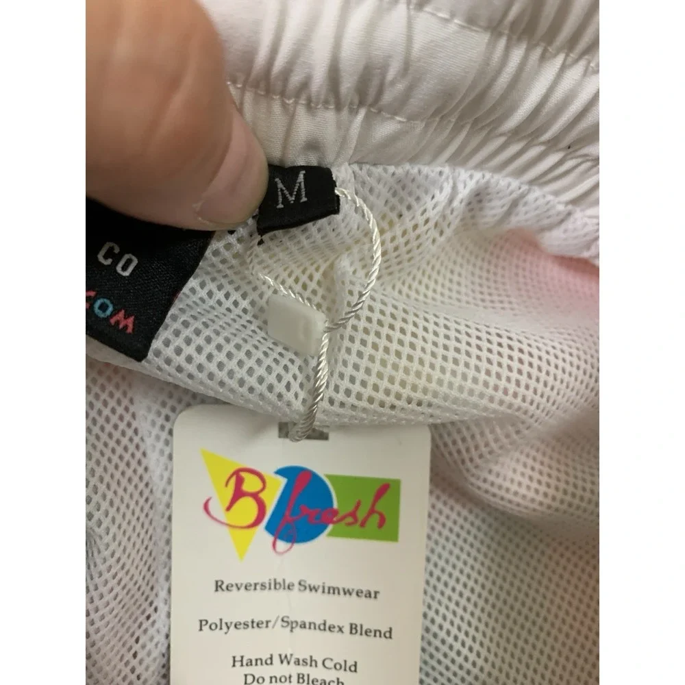 B Fresh Gear Into The Abbiss Abstract Colorblock Swim Trunks Beach Shorts M NEW